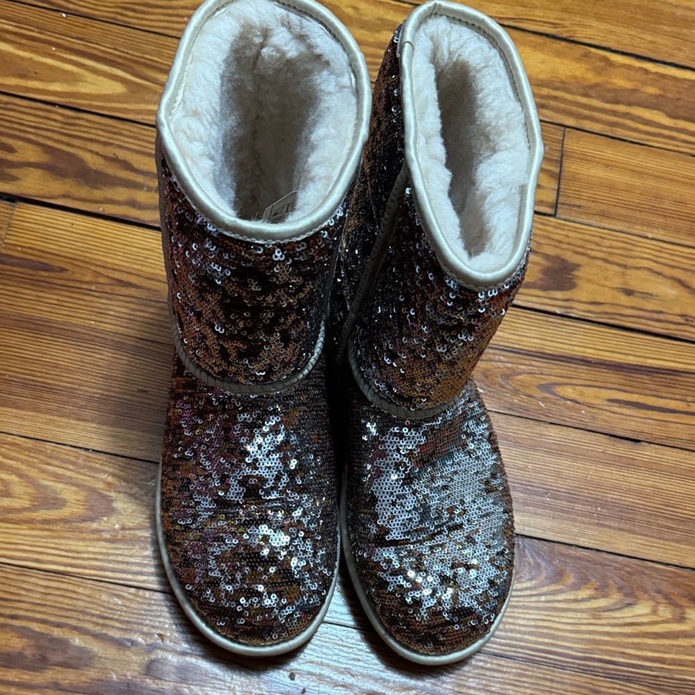 UGG Sparkling Sequin Winter Boots - Black and Silver